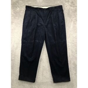 Polo Ralph Lauren Corduroy Pants Mens 48x30 Blue Pleated Cuffed Trousers